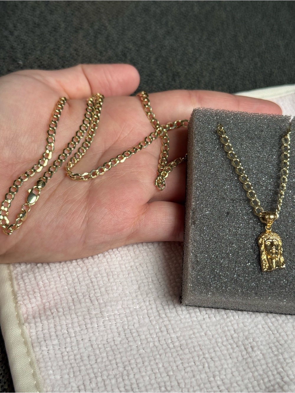 Gold-Tone Religious Pendant Necklace - Classic Gold Chain